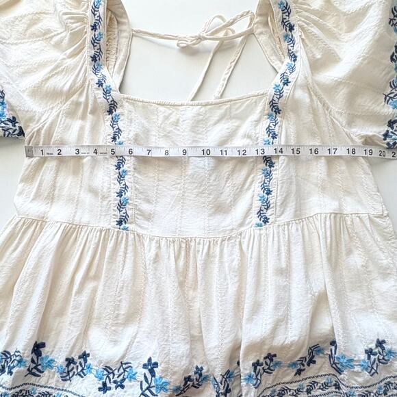 Old Navy Embroidered Flutter Sleeve Square Neck Top 2X Peasant Cottagecore Boho - Picture 10 of 12